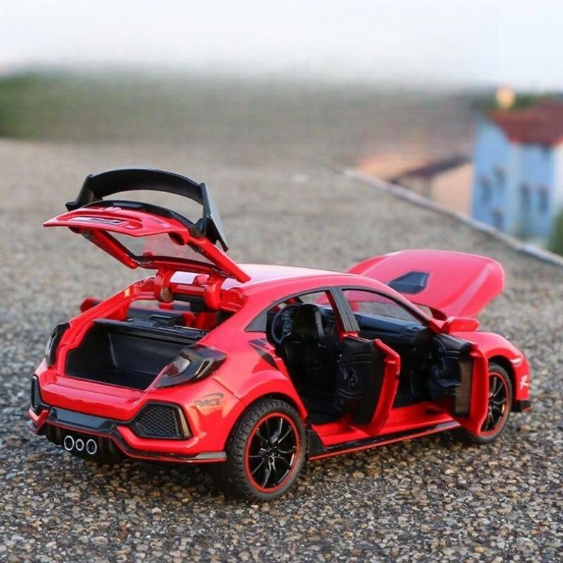 1/32 HONDA CIVIC TYPE-R Legierungsauto Modell Diecasts & Spielzeugfahrzeuge Metall Sportwagen Modell Ton und Licht Sammlung Kindergeschenk