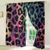 Colored Leopard Print Printed Curtain for Home Decor - Rod Pocket Window Treatment for Bedroom, Kitchen, Living Room