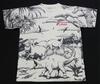 Rare Vintage St. Louis Science Center Dinosaurs All Over Print T Shirt 90s SZ XL