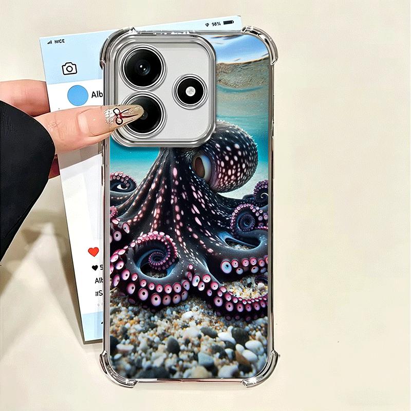 Ocean Octopus Marine Life Soft Phone Case For Xiaomi Poco X7 X8 Pro Max X6 X5 X3 F8 Ultra F7 M8 M7 M5S Redmi 15C 15A 15 14C 13C