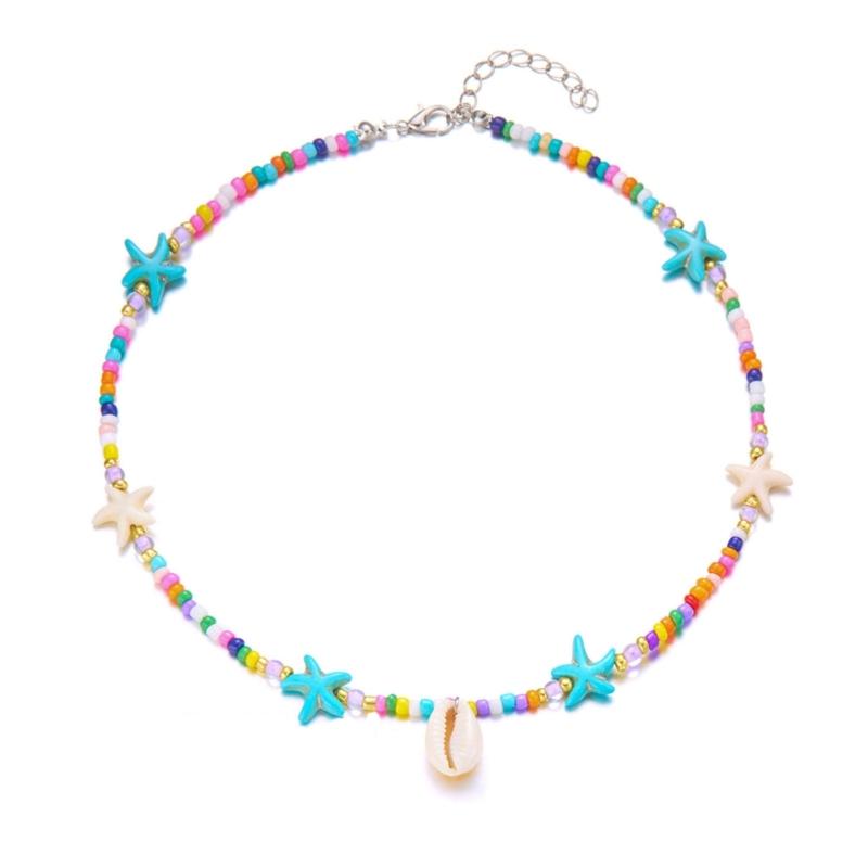 Elegant Layer Shell Necklace for Beach Outings and Everyday Fashion Statement Pieces With Adjustable Beaded Chain