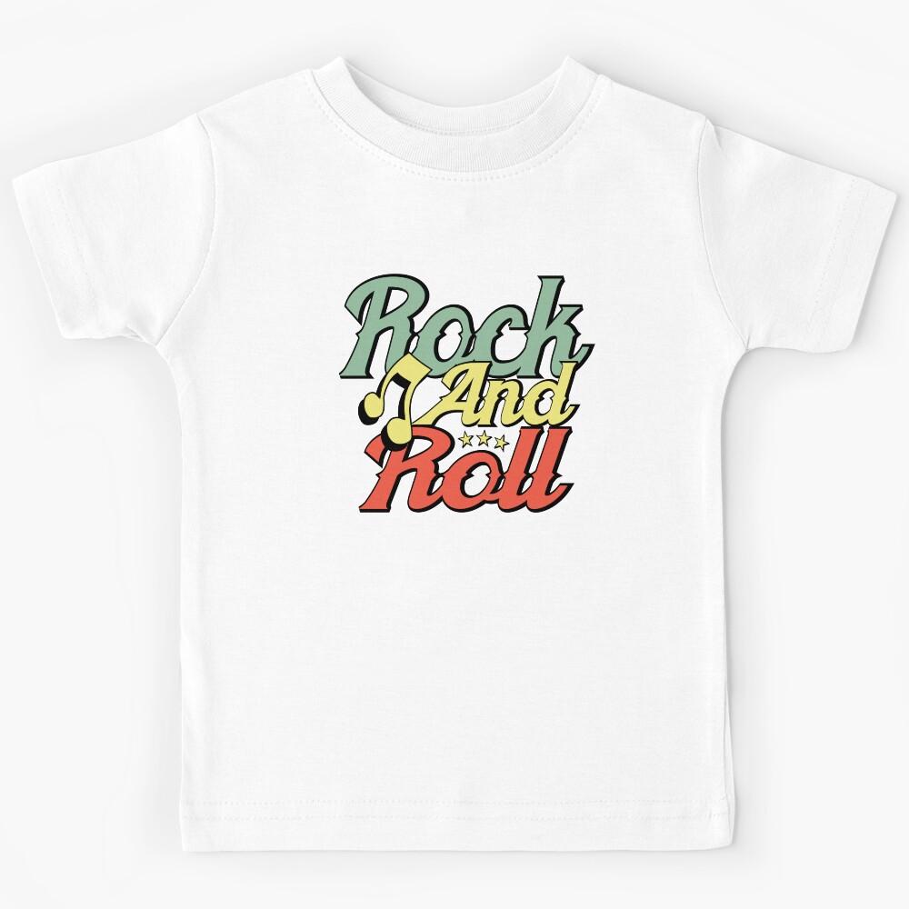 Rockabilly Rock n Roll Green Yellow Orange and Black Rockers Sock Hop Sticker Kids T-Shirt 140
