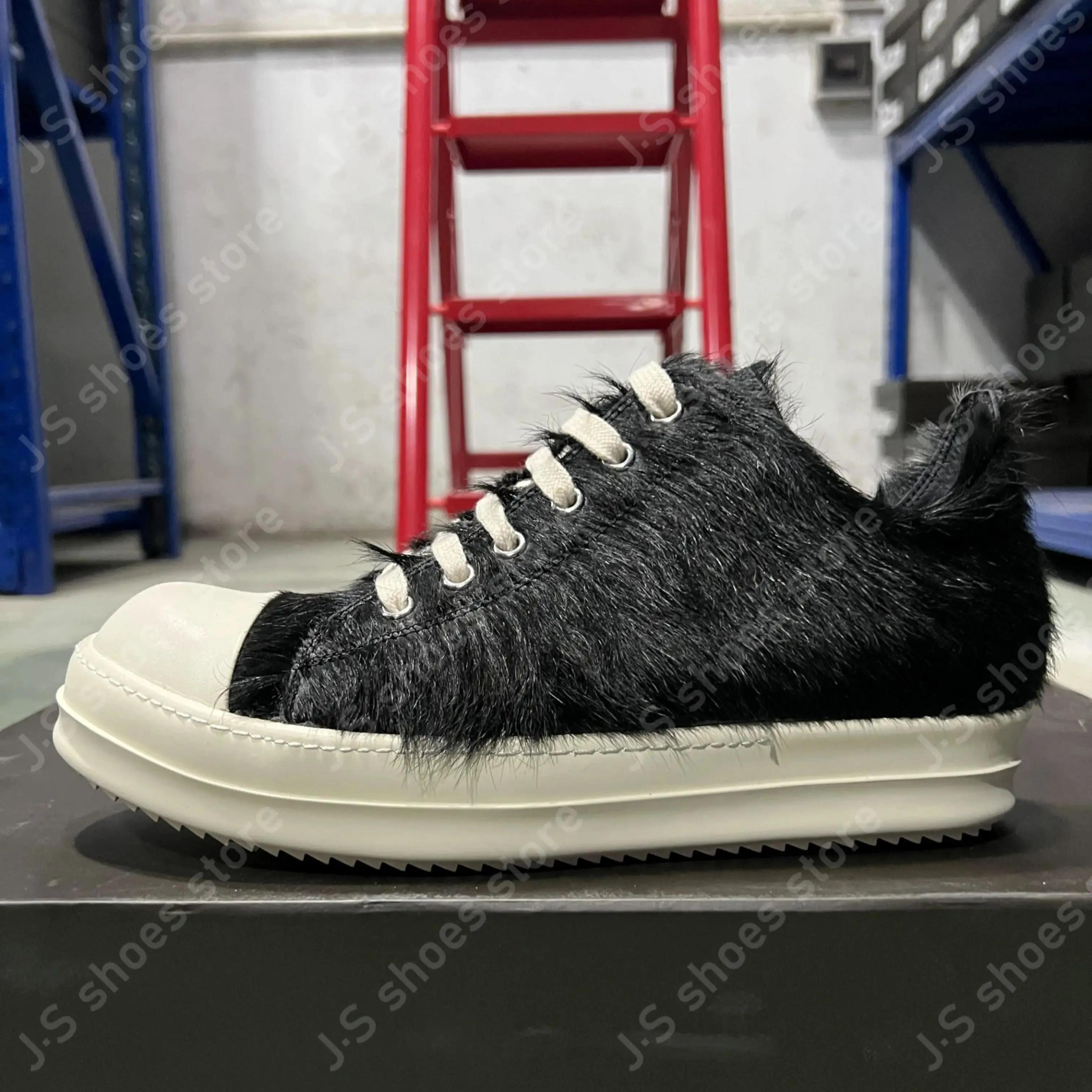 

R-o Geobasket Черные туфли с низким верхом из конского волоса Мужская обувь на шнуровке Женские кроссовки Черный конский волос Уличные повседневные кроссовки 48 чёрный