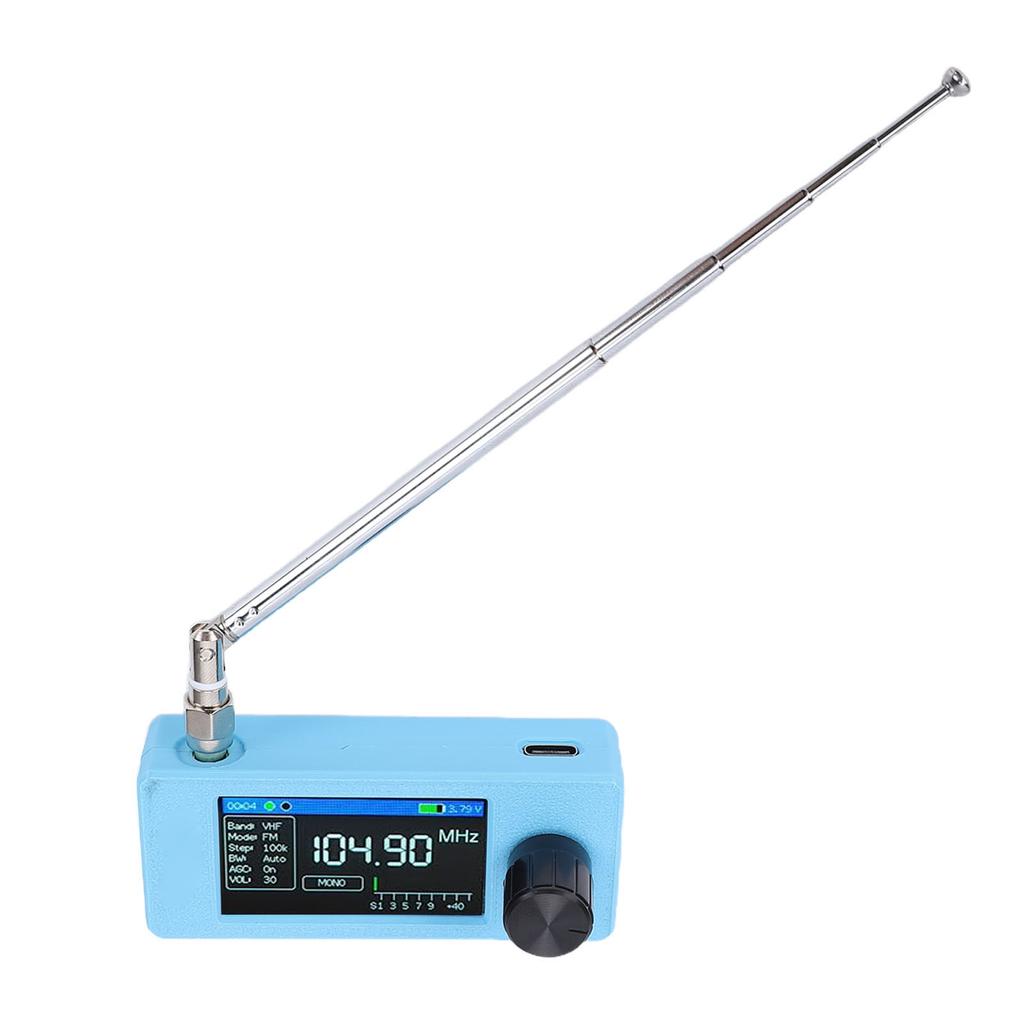 Mini Radio Receiver 1.9 Inch IPS Color Screen Portable AM FM LSB USB All Band Receiver for Travel Hiking Camping