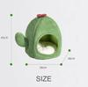 LLAMAS Cactus-Shaped Pet House, Cat Bed with Cushion for Small Dogs, Non-Slip, Breathable, Green
