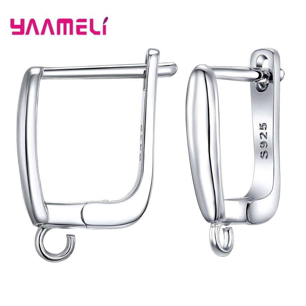 Echte 100% S925 Sterling Silber Schmuckkomponenten Ohrringe Hebelverschluss Ohrhaken Teile Zubehör Handgefertigte Materialien