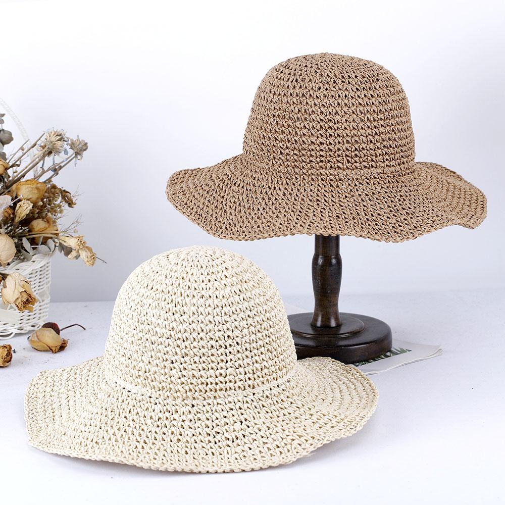 2023 Women's Summer Beach Cap Hat Pure Color Bucket Hat Cool Women's Hats for the Sun Sun Hat Straw Hat Hat for Girl Hiking Hat