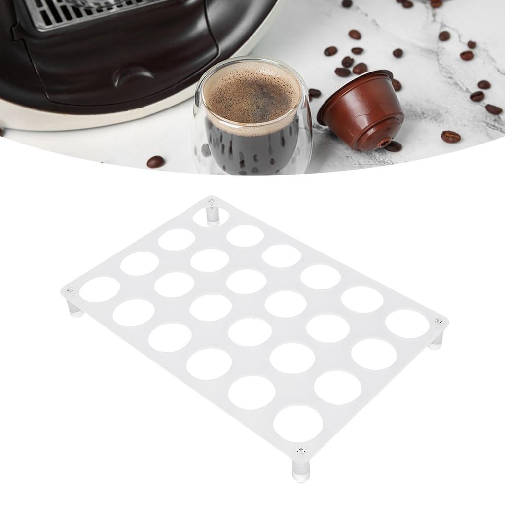 Coffee Pod Holder for 24 Pods Acrylic Clear Coffee Station Capsule Tray for Kitchen Countertop