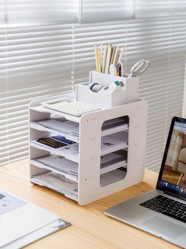 A4 Paper Desktop Storage Rack Multilayer Space-Saving Storage For Desk Office Stationery Organizer Document Drawer Organizer