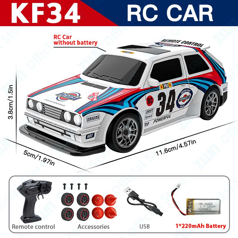 

KF34 1/43 High Speed Drift RC Car With Light 2.4G 4WD Remote Control Mini GTR Racing Model Cars For Boys Kids Toy Gift