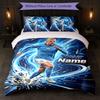 Set Biancheria da Letto Personalizzato con Nome Erling Haaland 1 Copripiumino + 2 Federe Logo Calcio Regalo Personalizzato per Occasioni Speciali Decorazione Camera da Letto