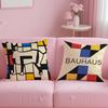 Classic Art Theme Bauhaus Geometry Cushion Cover Soft  EasyWash Pillow Case  Versatile for Couch Bed Travel and Office