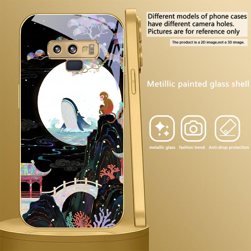 Fantasy Rainbow Pine For Samsung A 01 52S A04 A05S A10 A12 A13 22 23 24 36 42 M02 Note 10 20Ultra 8 9 Golden Glass Phone Case