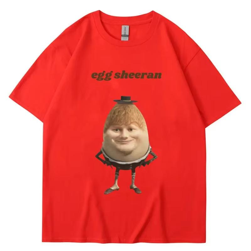 

Funny Egg Ed Sheeran Meme Picture Fashion Tshirt Breathable Casual Short Sleeve Summer Women Tshirt Super Street Headwear 3XL