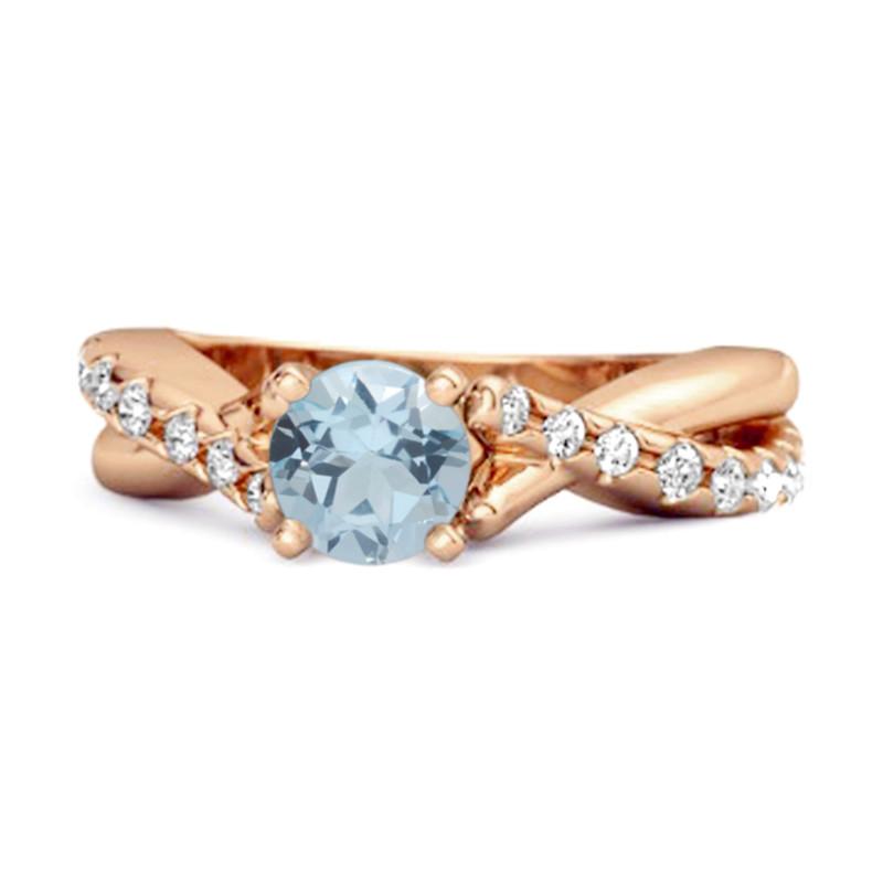 

Blue Topaz Crisscross Stackable Ring - Sterling Silver Rose Gold Vermeil 11.5 рожевий колір золота