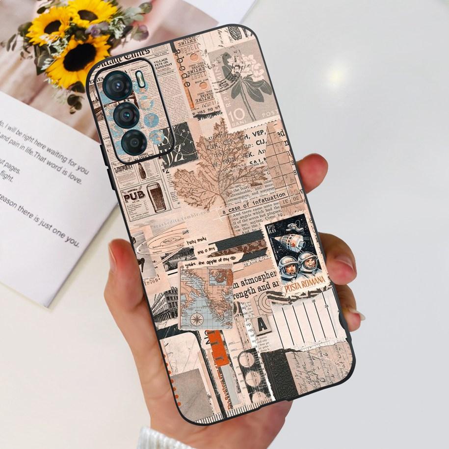 For Motorola Moto G42 Case XT2233-2 Soft Silicone Black Cover Stylish Flower Butterfly Phone Case For Moto G42 G 42 MotoG42 Etui
