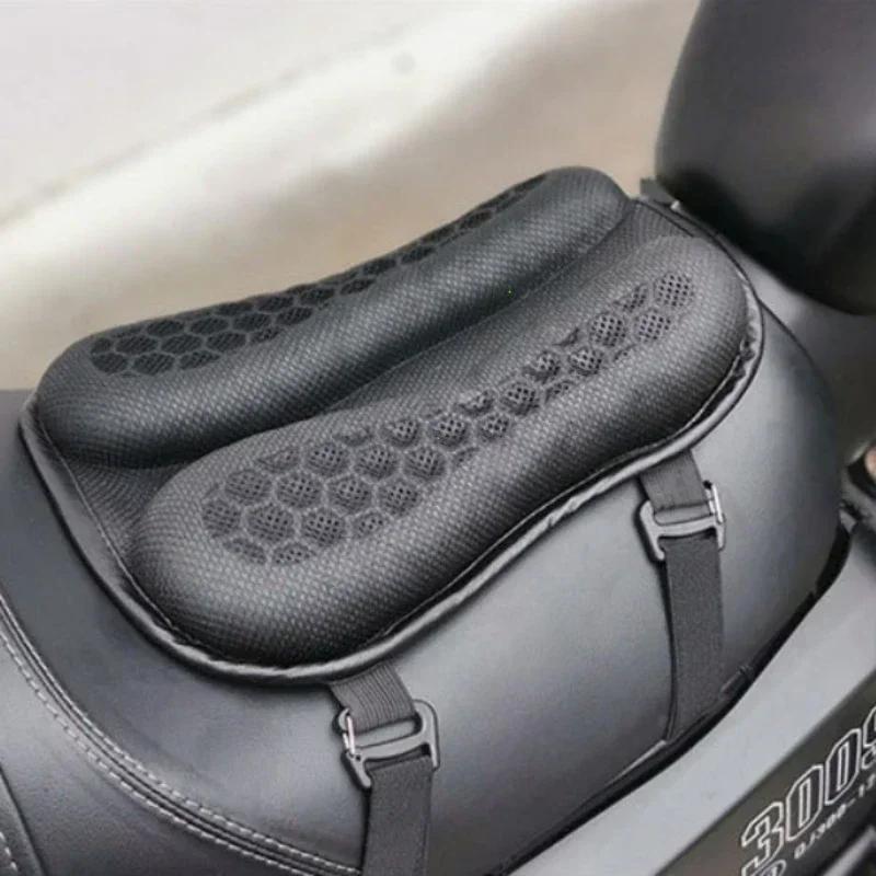 Cuscino Gel Pieghevole per Sella di Moto Struttura a Nido d'Ape 3D Ammortizzante Traspirante Cuscinetto Gel per Sella di Moto Cuscino in Gel per Sella