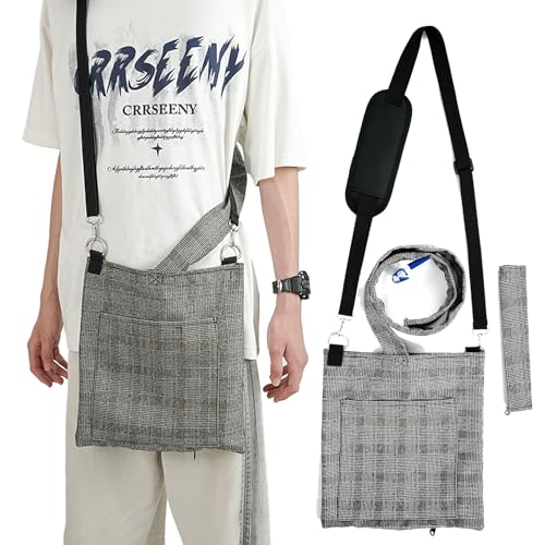 HOONYUNN Urinary Catheter Bag Stand (with Catheter Cover), Portable Soft and Skin-Friendly Fabric Urinary Catheter Bag Cover, with Shoulder Strap for