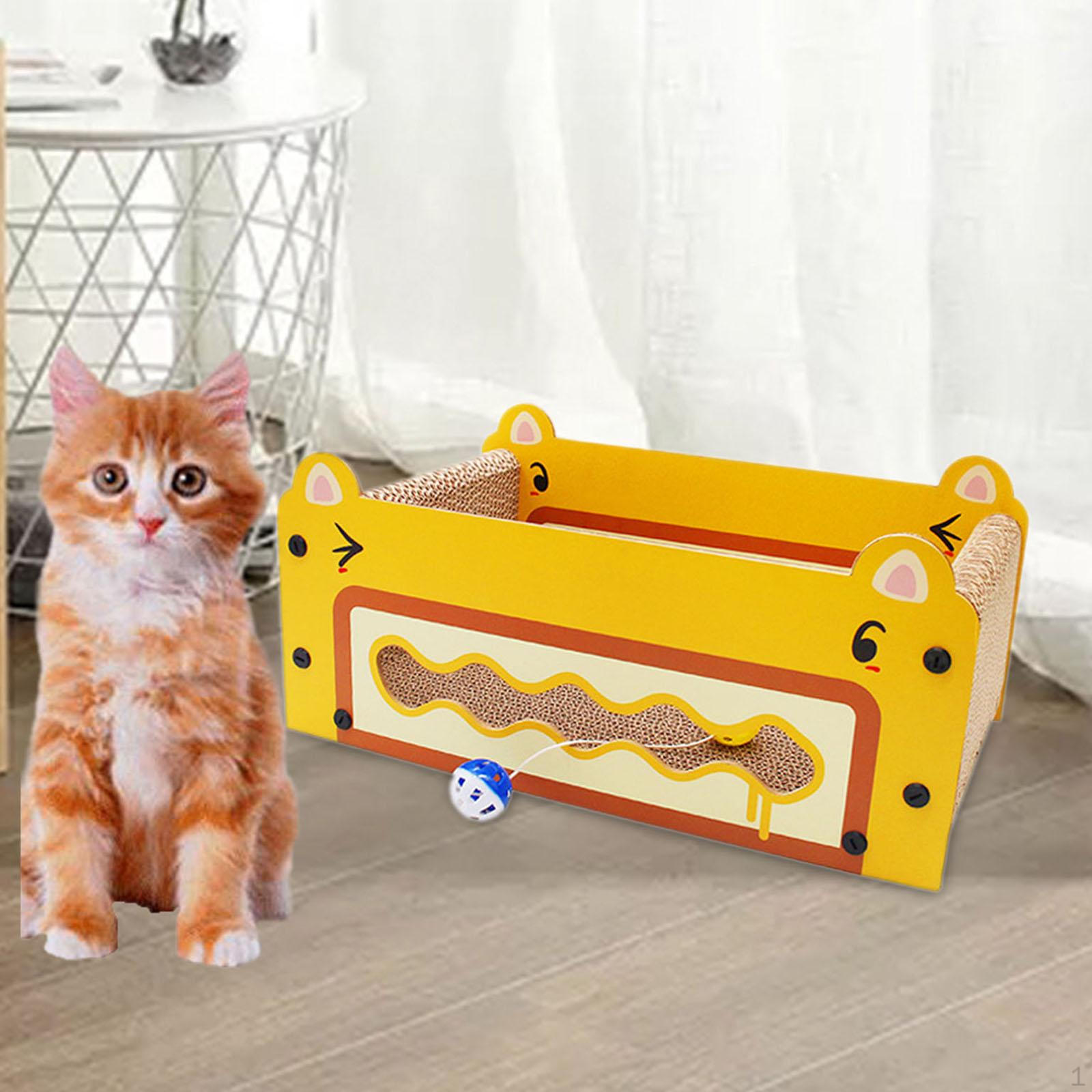 

Cardboard Cat Scratching Post, Lounge Bed, Nest, Kitten Training Toy, жовтий