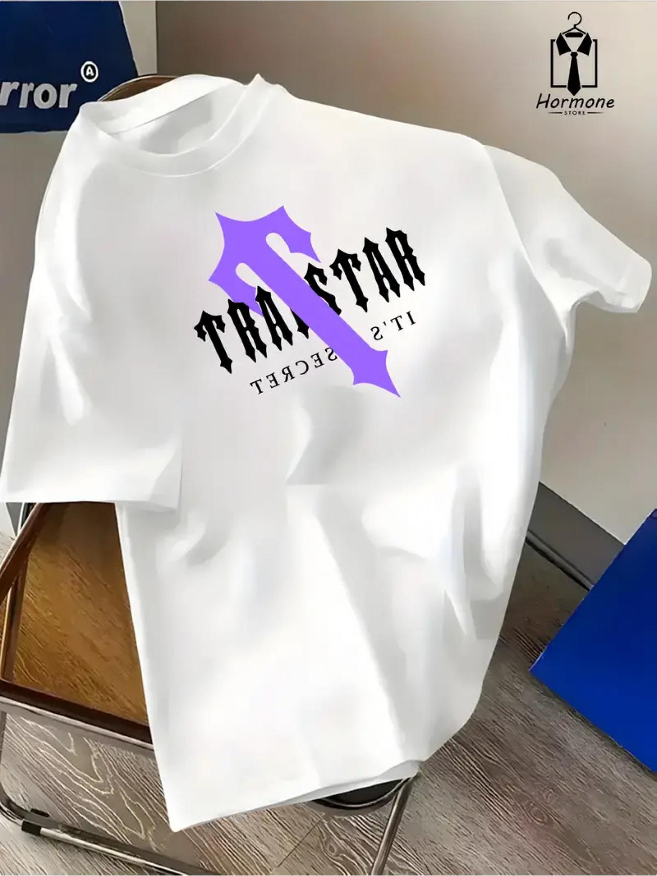 Унисекс повседневная футболка TRACSTAR Это секрет - Фиолетовый узор с крестами и черным текстом S