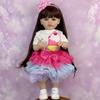 BZDOLL 55 CM Full Soft Vinyl Body Reborn Baby Doll Toy For Girl Brown Long Hair Princess Toddler Doll Handmade Birthday Gift For Child