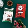 12/24pcs Christmas Pillow Shape Treat Candy Boxes Xmas Eve Cookie Gift Packaging Box 2025 Merry Christmas New Year Present Decor