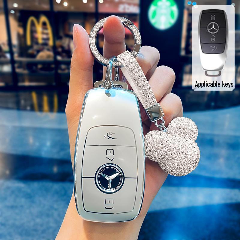 Mercedes Key Cover: C-Class, E-Class, GLC300, A200 - Elegant Design for Models C260L, E300L, C200L.