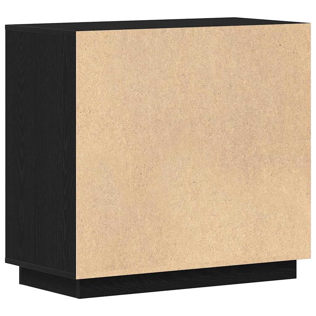 Sideboard Black Oak Finish 80 x 40 x 75 cm Engineered Wood