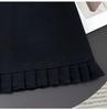 Plus Size Gray Wool Pleated Lace Skirt with Ruffle Hem - High Waist Bodycon for Autumn/Winter