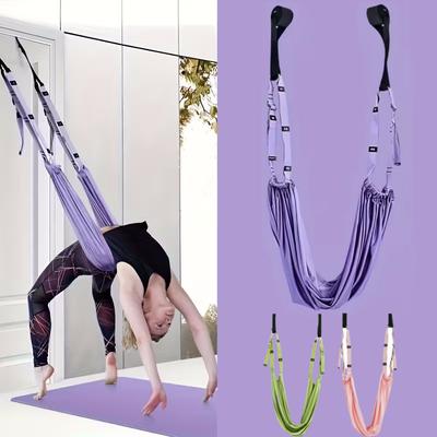 Yoga Stretch Strap Aerial Pilates Fitness Training Band Women Hammock Stretch Trainer with Door Anchor Gym Belt for Home Gym Use