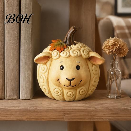 Unique Holiday Gifts for Friends Artificial Pumpkin Decor, Cute Animals Decorative Pumpkins, Thanksgiving Resin Pumpkins Harvest Theme Collectible