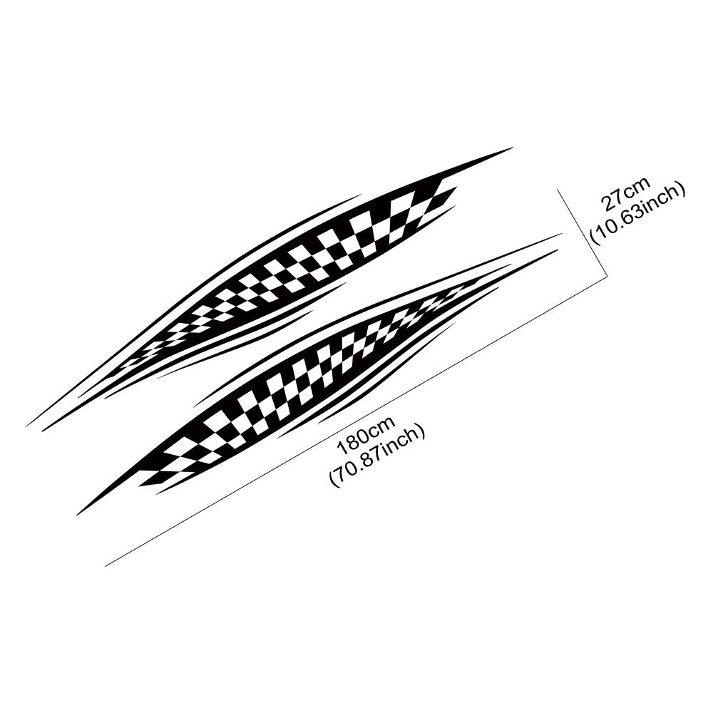 2 Stück Gitter Totem Auto Karosserie Seitenleisten Aufkleber Rennauto Gestreifte Vinyl-Aufkleber Auto Karosserie Styling Dekorationsaufkleber Zubehör