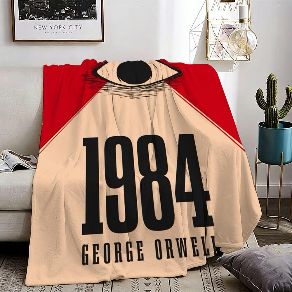 Nineteen Eighty-Four Throw Lightweight 240g Flannel Blanket Soft Skin-friendly for Summer Cooling 75X95CM