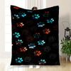 "Neon Paw Print Phone Case Cover"Blanket Flannel Throw Blanket for Sofa, Bed, Travel, Camping, Office, Couch, Chair, And Bed Gift for Christ