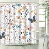 1pc Floral & Butterfly Shower Curtain - Whimsical Pastel Design, Soft Pink/Yellow/Blue, 70.8x70.8", 12 Hooks, Bathroom Decor