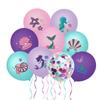 12-inch Mermaid Balloons: Cartoon-Shaped, Purple & Tiffany Blue Pearlescent Latex