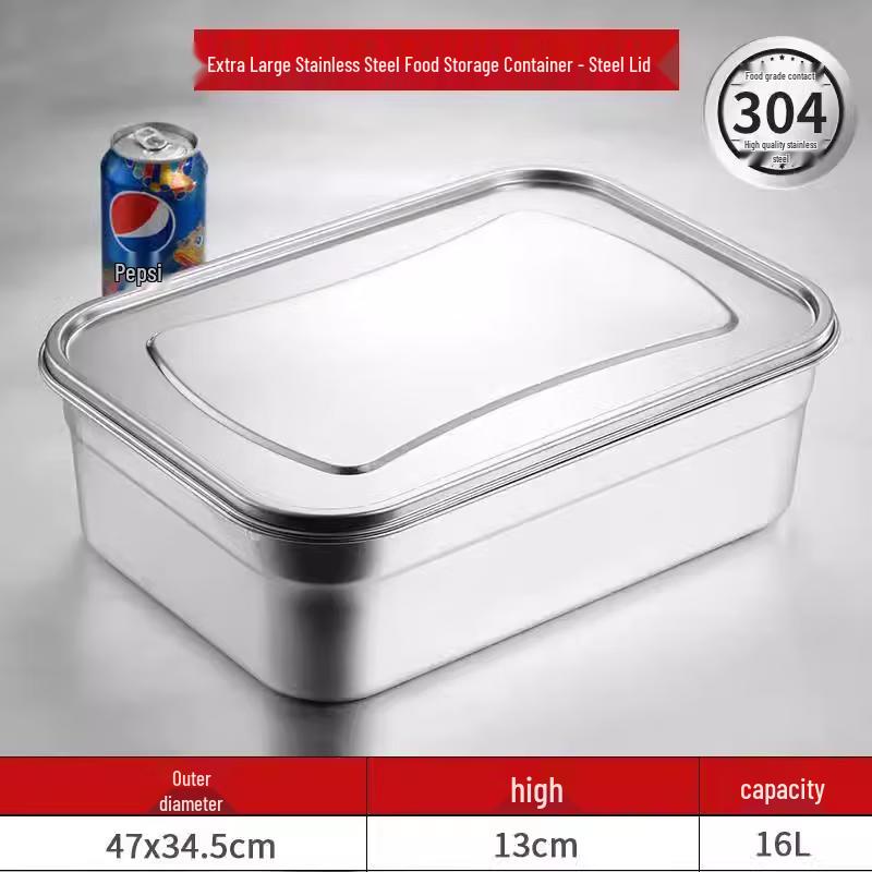 Extra Large Food-Grade Stainless Steel Sealed Food Container