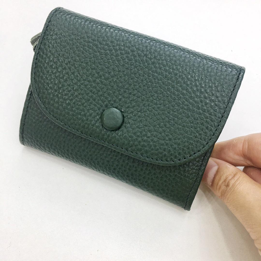 

European and American Genuine Leather Coin Purse and Card Holder - Creative Multifunctional Design зелений