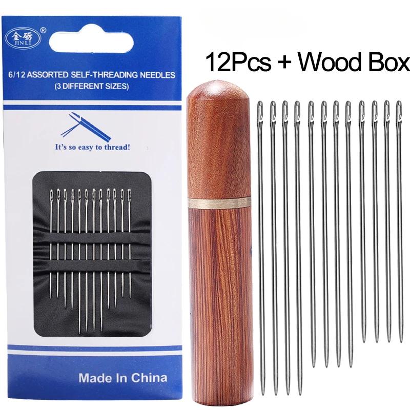 Home Sewing DIY Bead Jewelry Threading for The Elderly Blind Needles Hand Sewing Needle Free Home Sewing Needle Thread Box Set