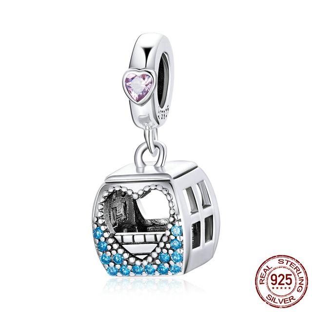 Ciondolo in Argento Sterling 925 Cuore Rosa Fiore Palloncino Infinito Amore Charm Perla Fai da Te Adatto Bracciale Moda Originale Gioielli Donna