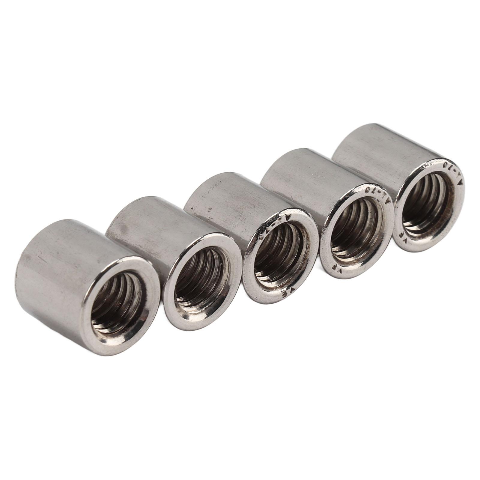 

50Pcs Coupling Nut Round Rod Connector Female Thread 304 Stainless Steel M8x1.25 12 L12mm
