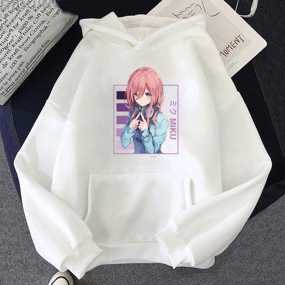 Hot Anime The Quintessential Quintuplets Nakano Miku Print Hooded Men Women Aesthetic Hoodies Harajuku Male Plus Size Sweatshirt
