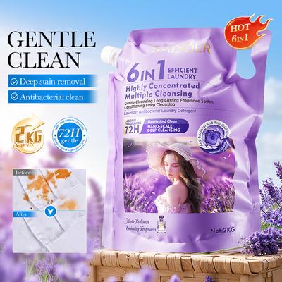 Large Capacity Lavender Bacteriostatic Laundry Detergent 2KG Clean and Clean Fragrance