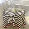 Checkerboard Tablecloth Vintage Grid Simple Practical Table Cover for Rectangular Round Table
