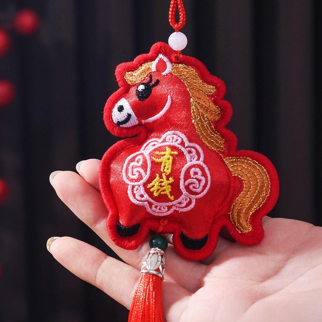 2026 Year Of The Horse Chinese Style Incense Packet Bell Pendant Chinese Red Chinese Zodiac Incense Packet Tassel Pendant