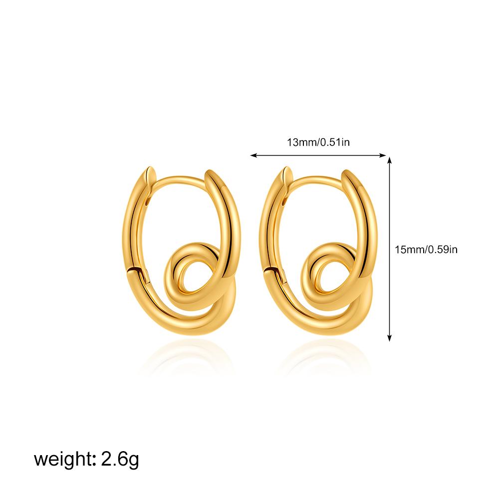 

New Design Round Spiral Hoop Earring for Women Stainless Steel Geometric Gold Color Huggies Earring Luxury Waterproof Jewelry