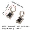 1 Pair Fashion Square Dangle Earrings for Women Cubic Zirconia Jewelry Daily Wedding Party Accessories