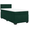 Box Spring Bed with Mattress Dark Green 90 X 200 Cm Velvet