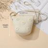 Fashion Small Daisy Kids Straw Bag Shell Shape Woven Shoulder Bag Handmade Handbag for Children Girls