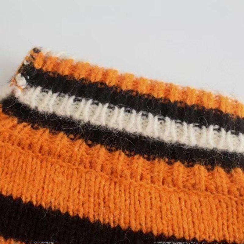 Kaslead New Arrival Women's Clothing Fashion Style Stylish Simple and Versatile Stripes Knitwear 2142175
